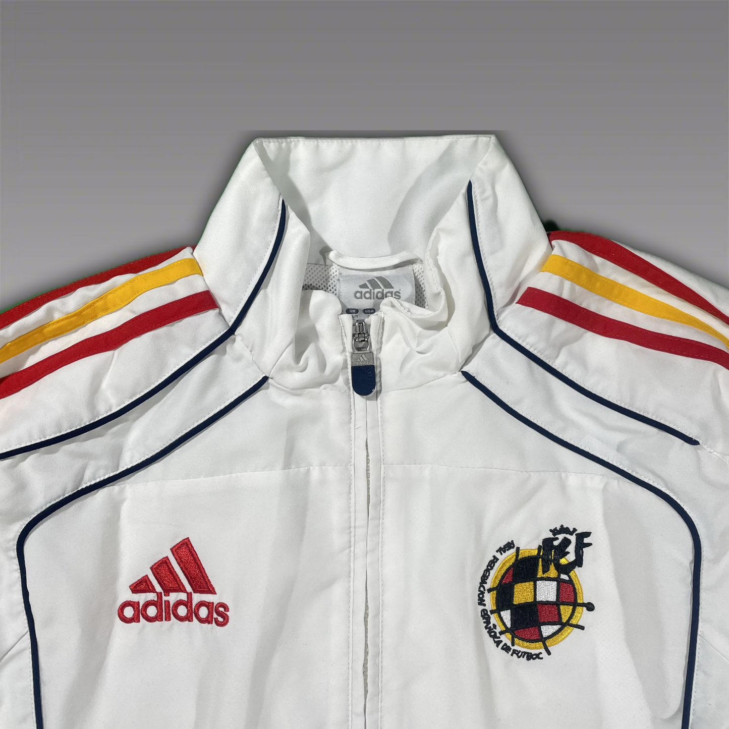Retro Spanien Jacke WM 2010 Adidas Vintage Original Tracksuit Jacke weiß